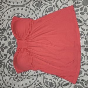 Coral/Pink Strapless Top Size Large